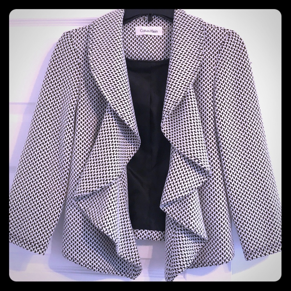 Calvin Klein black and white blazer